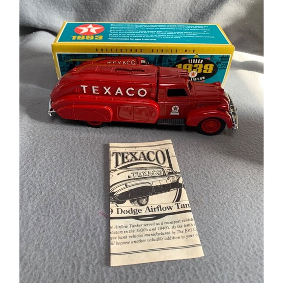 Texaco 1939 Dodge Airflow Tanker Bank Die-Cast Model Ertl Collectible Red - Picture 2 of 11